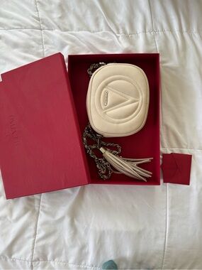 Valentino cream leather crossbody purse